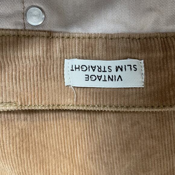 J Crew Pants Womens 30 Tan Corduroy Vintage Slim Straight Stretch Reimagined - Picture 6 of 14